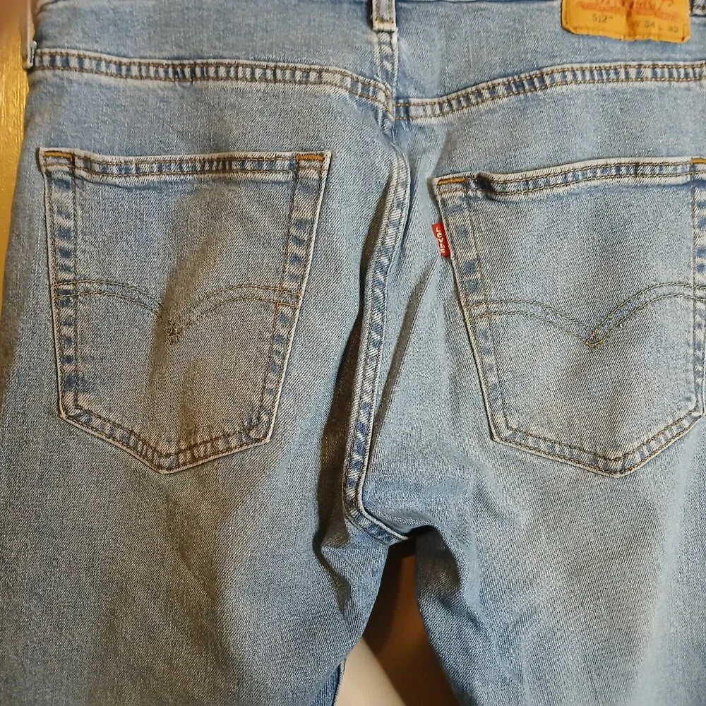 Levi Strauss & Co. Blue Jeans 512 34x32 Tapered Legs (0297A7) - Picture 5 of 9